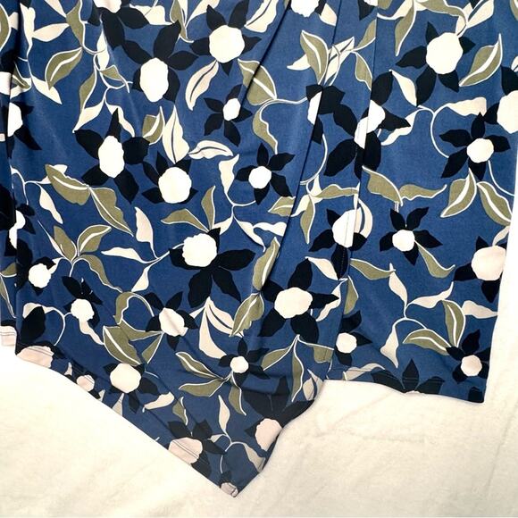 Banana Republic Factory Large Black Blue Floral Geometric Dresses Pull Over - Picture 4 of 11